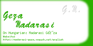 geza madarasi business card